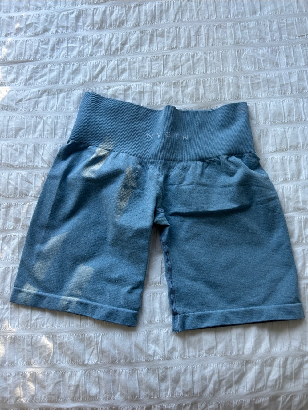 NVGTN Sky-Blue High Waist Bike Shorts